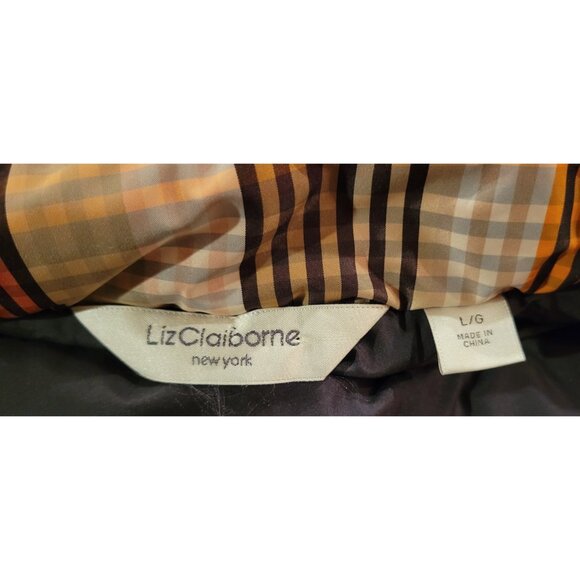 Liz Claiborne Plaid Quilted Puffer Vest Large Full Zip - Picture 6 of 8